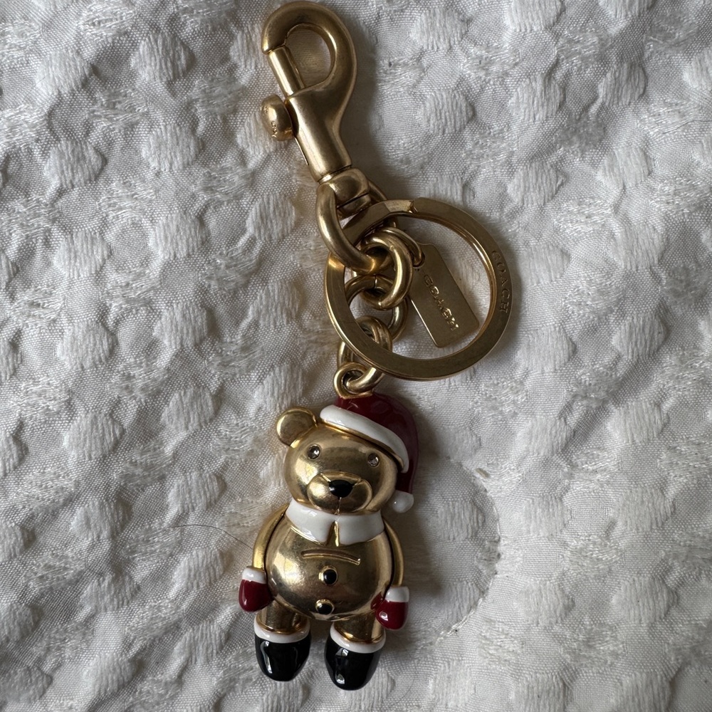 Authentic Coach Santa Bear Bag Charm